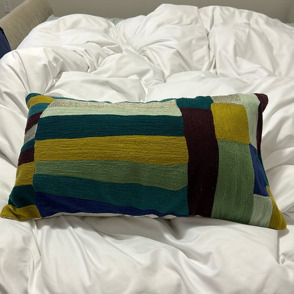 West Elm decorative pillow and pillow insert 14 x 26 inches.